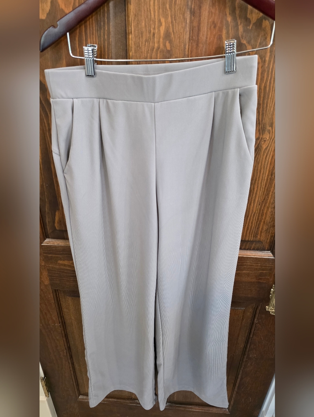 HALARA Light Gray Wide-Leg Tailored Pants